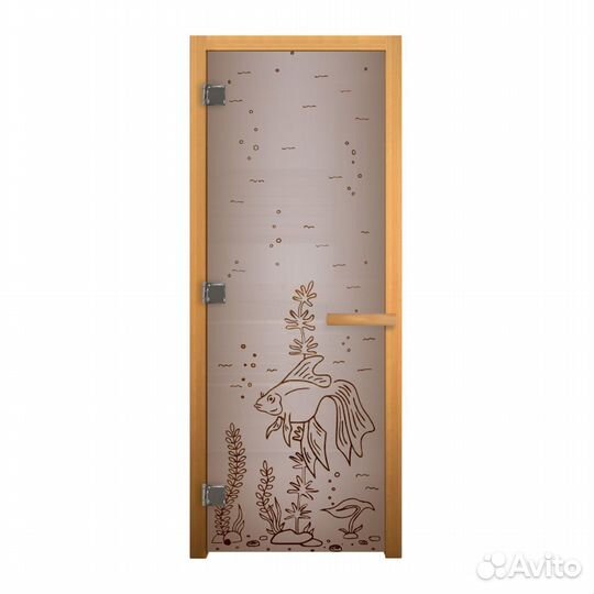 Дверь для Бани стекло Сатин Матовая 190х70 везувий