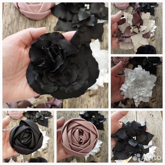 Брошь ручной работы цветок