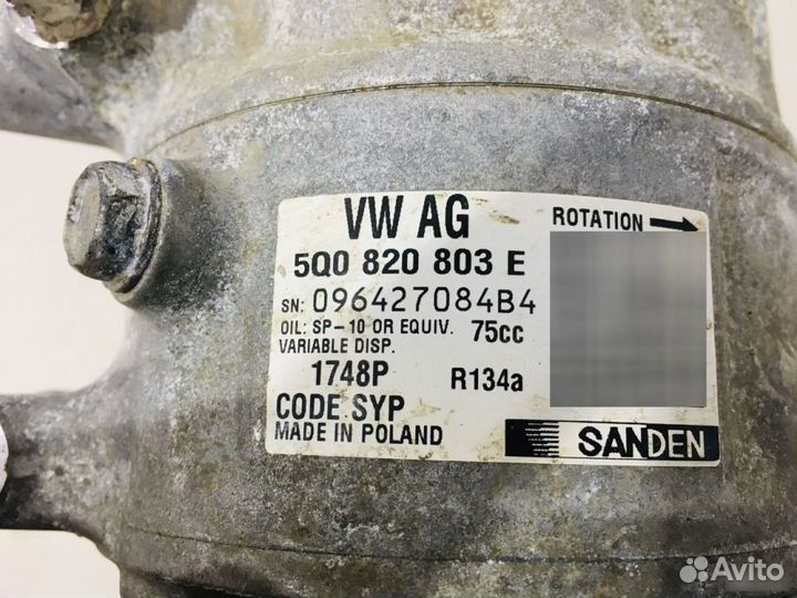 Компрессор кондиционера Volkswagen 1.6 2009-2015