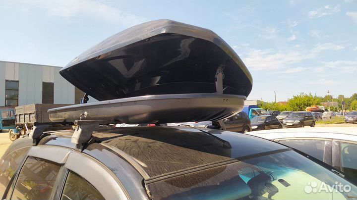 Автобокс на крышу бокс чёрный глянец объём 440 л