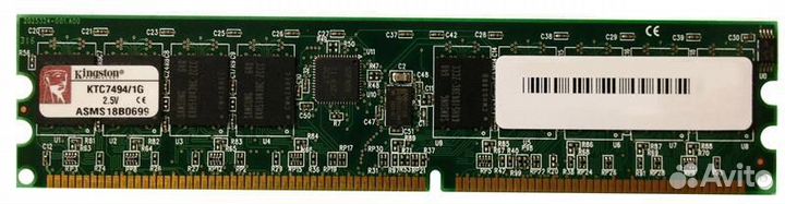 Оперативная память DDR dimm ECC Reg 1 Гб (1x1 Гб)