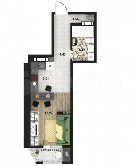Квартира-студия, 33 м², 7/16 эт.