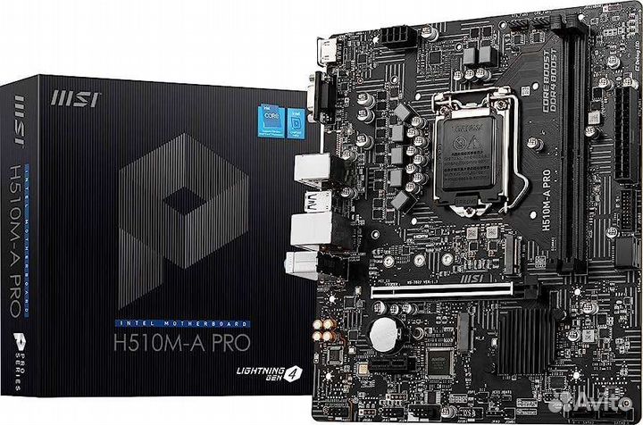 Материнская плата msi h510m a pro, lga1200. Новая
