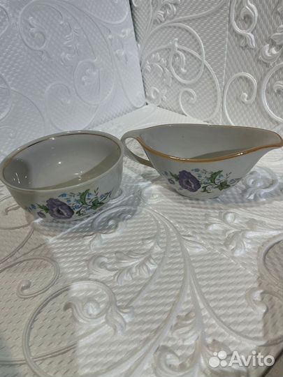 Соусник фарфоровый СССР и чашка