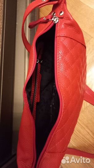 Сумка новая натуральная кожа красная