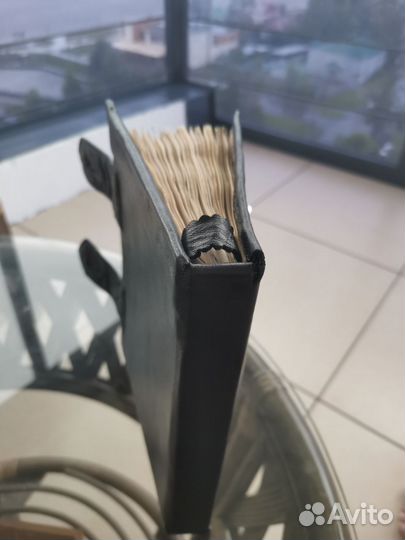 Блокнот-книга А5, крафт, нелинован, нат.кожа