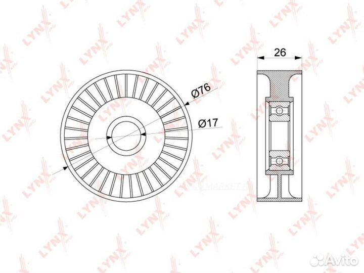 Lynxauto PB-5264 Ролик натяжной приводного ремня