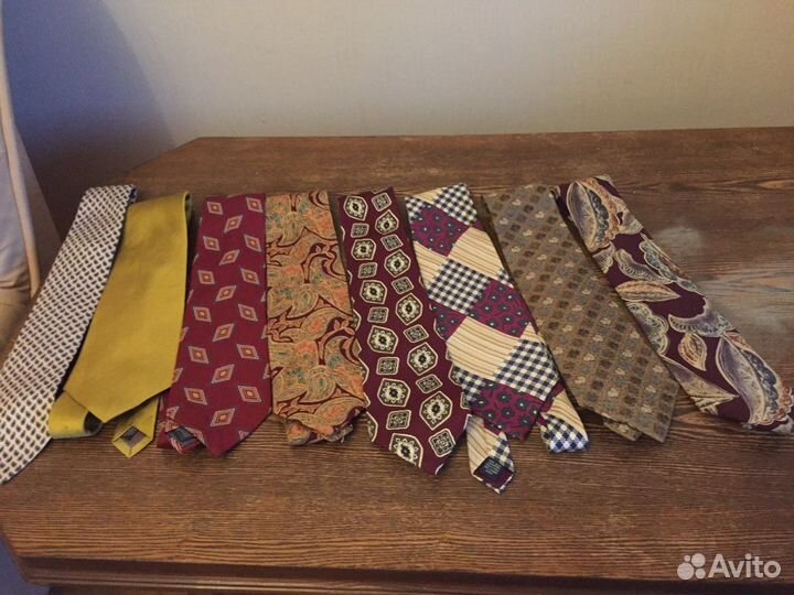 Коллекция шелковых галстуков 6 шт. известных фирм