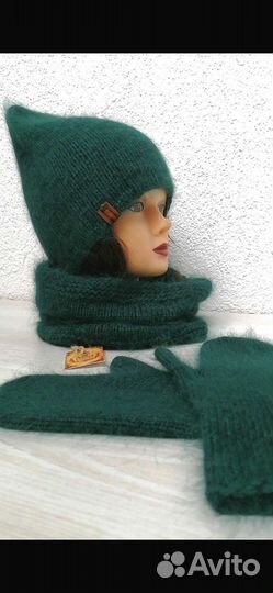 Комплект шапка+хомут +варежки