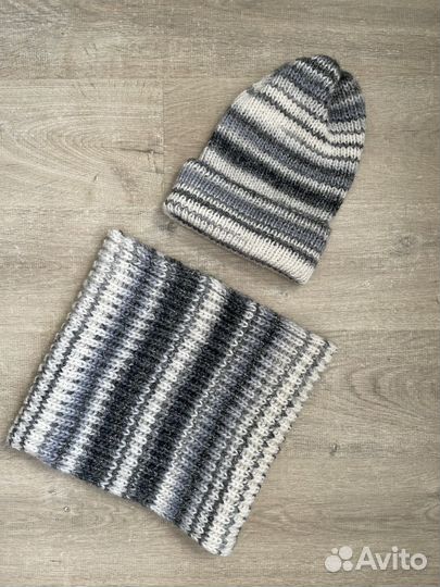 Комплект шапка и шарф снуд