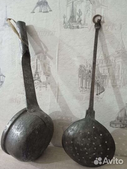 Старинные черпак и шумовка