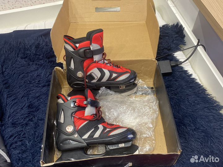 Коньки хоккейные раздвижные 32-35