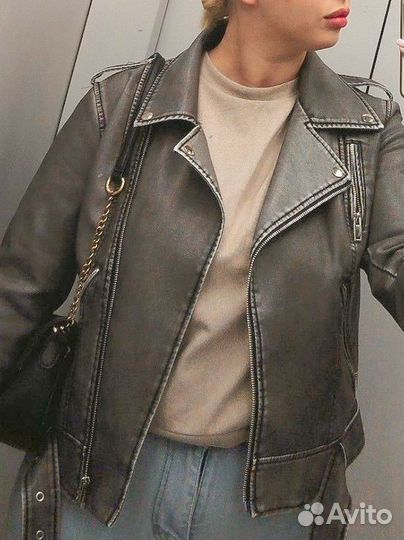 Кожаная куртка (косуха серая)