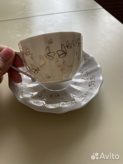 Чашка фарфоровая с блюдцем