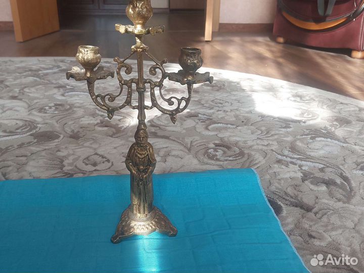 Подсвечник бронза СССР фигуристый