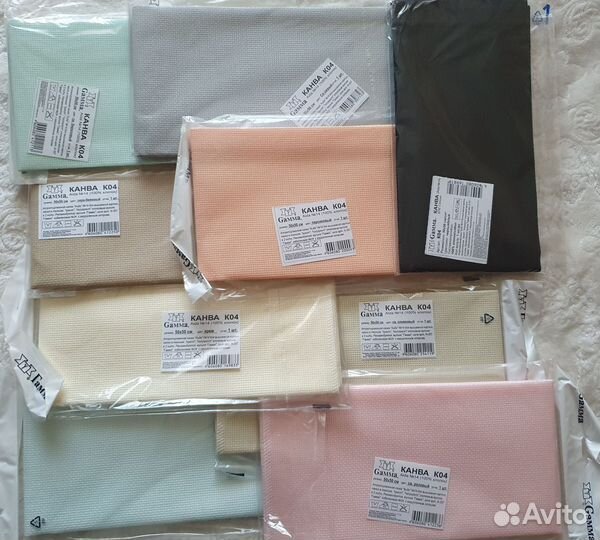 Канва Аида 14 Лот из 9 отрезов 50х50