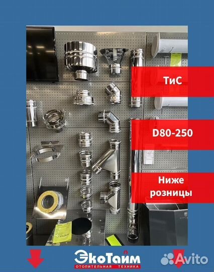 Труба для дымохода.Отвод.Тройник.Зонт