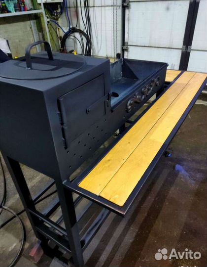 Мангал с печью под казан, мангал со столешницей