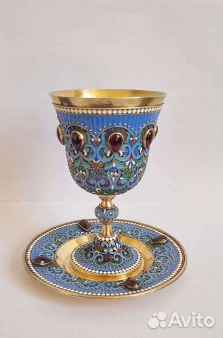 Патир поднасной. Серебро 84,камни,эмаль