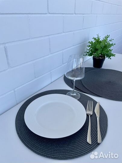 Салфетки сервировочные 4 штуки, серые