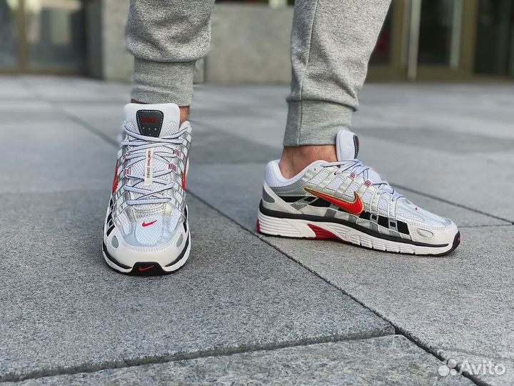 Кроссовки Nike P-6000 Metallic Silver Red мужские