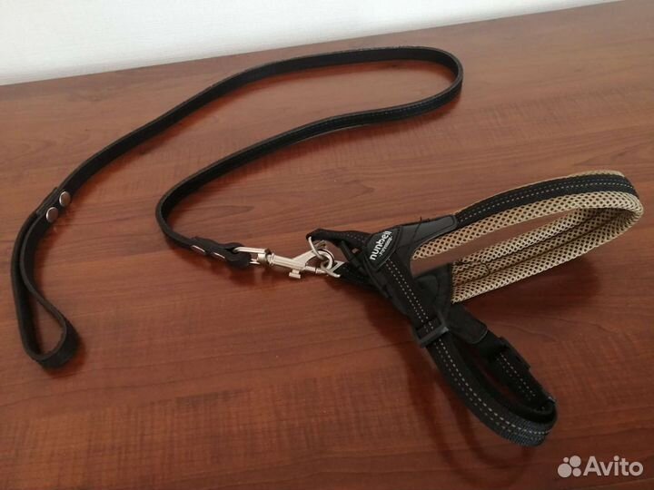 Ошейник с поводком кожа новые