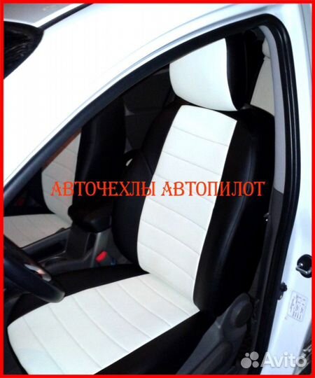 Чехлы Автопилот Kia Sportage 3 из экокожи чёр-бел