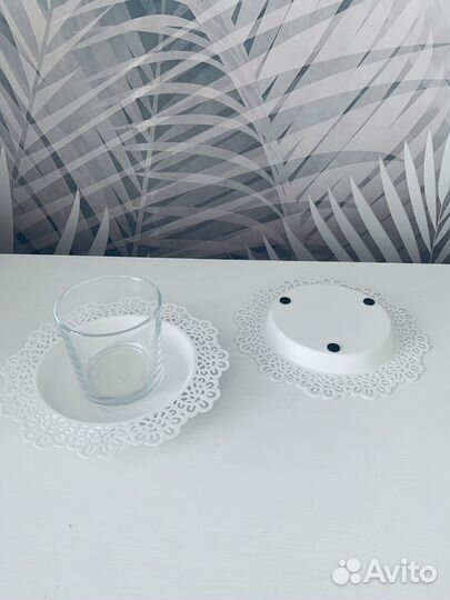 Тарелка для свечей IKEA Скуррар (комплект из 2-х)