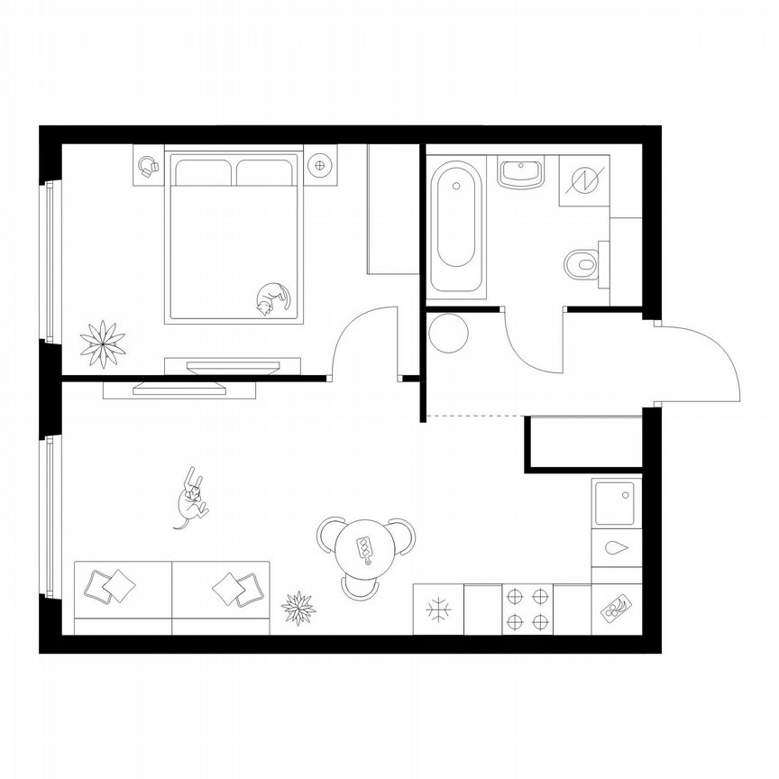 1-к. квартира, 38,6 м², 2/12 эт.