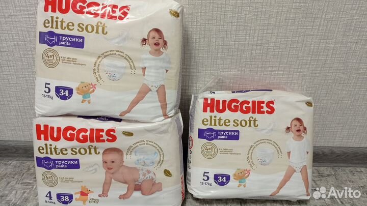 Подгузники трусики huggies elite soft 4, 5