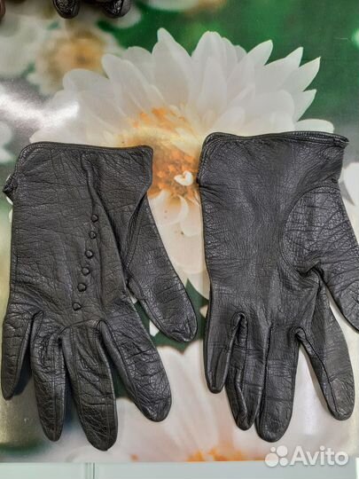 Перчатки женские кожаные