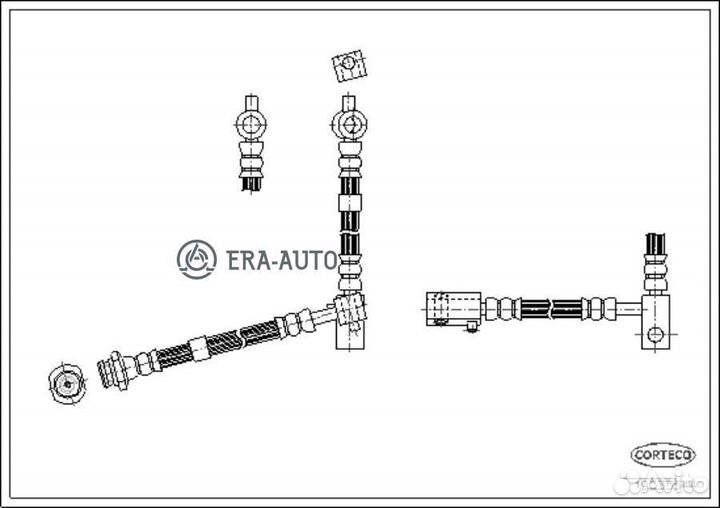 Corteco 19033544 Тормозной шланг передний L 490mm