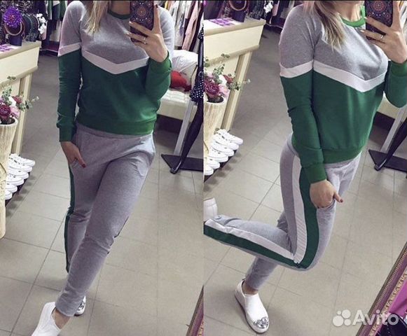 Костюм спортивный спорт зелёный