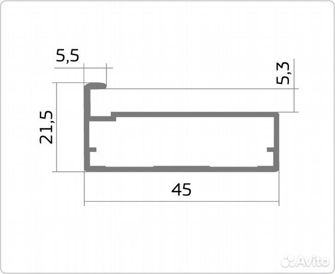 Профиль рамочный алюминиевый округлый для стекла F