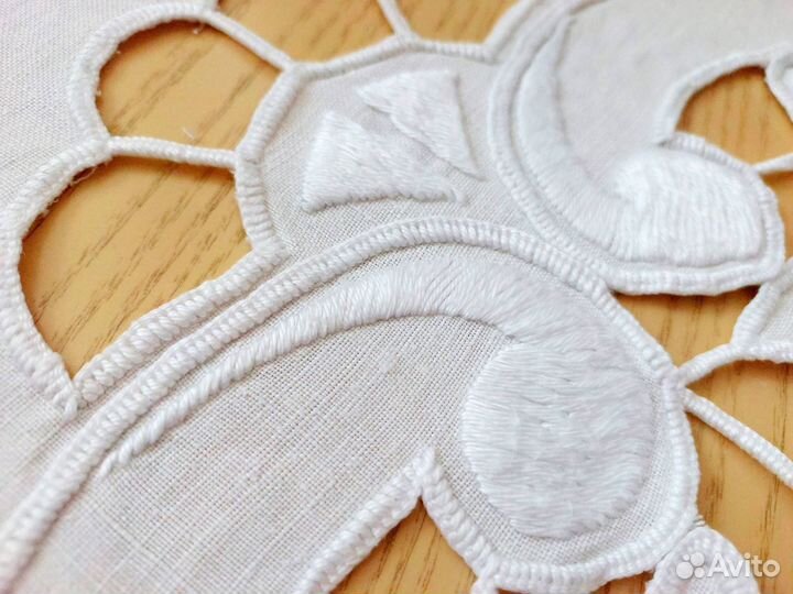 Скатерть старинная ручной работы ришелье и кружево