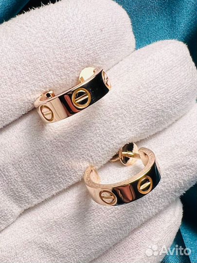 Золотые серьги cartier