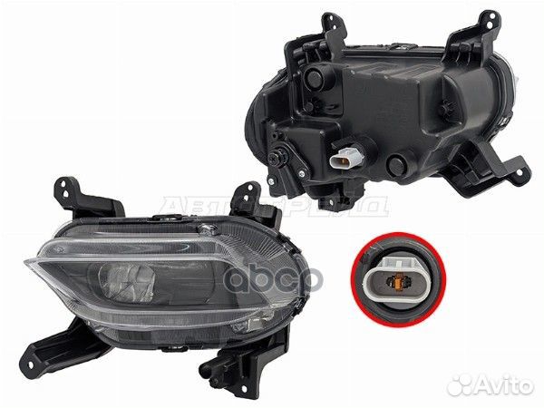 Фара Hyundai Santa Fe 18-21 (Слева/ Галоген/ С электрокорректором)