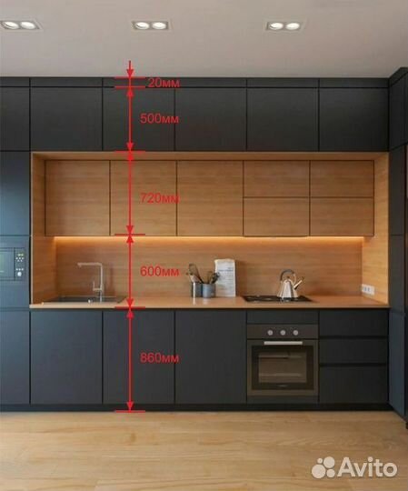 Кухонный гарнитур на заказ, кухня прямая