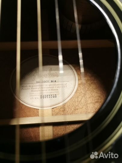 Электро Акустическая гитара Fender DG- 20CE