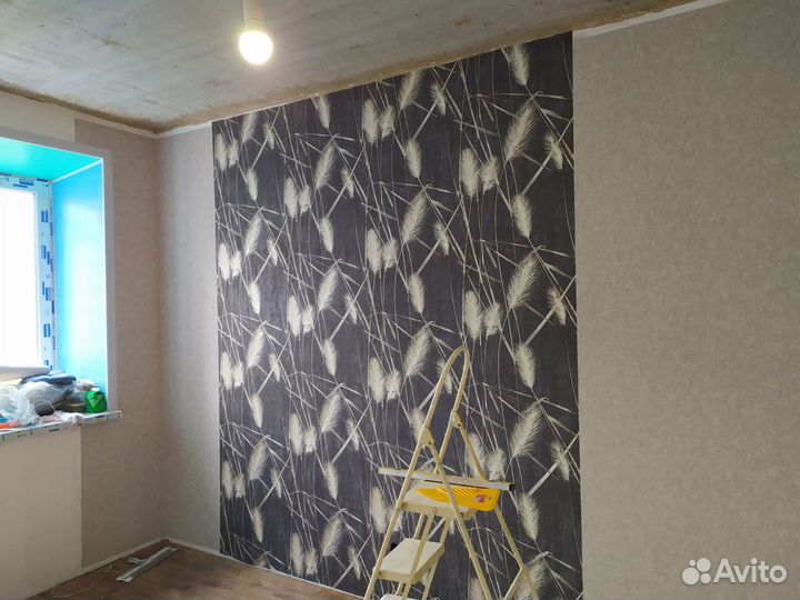 Ремонт квартир, шпаклевание под шпатель, обои