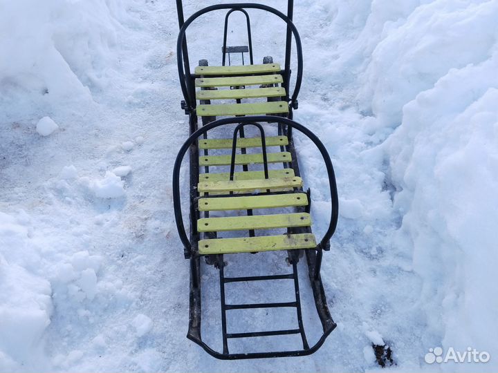 Санки для двойни с колесами