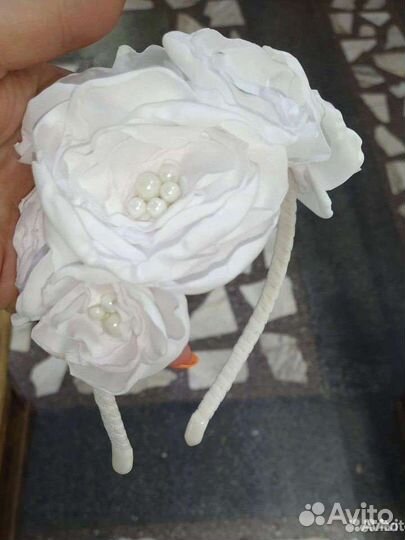 Ободок ручной работы из шифона