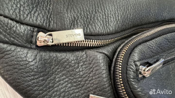 Сумка поясная мужская натуральная кожа Stevens