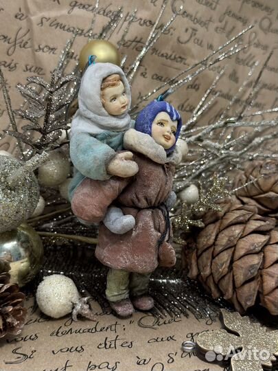 Ватная елочная игрушка 