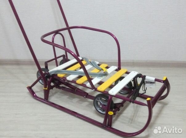 Санки Nika детские с выдвижными колесами. Новые