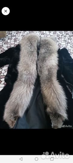 Шуба тутон, воротник чернобурка