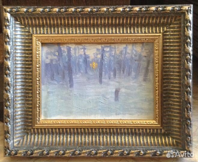 Этюд, масло - Зимний лес