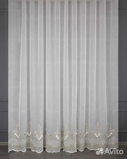 Тюль Флоренция зеленый