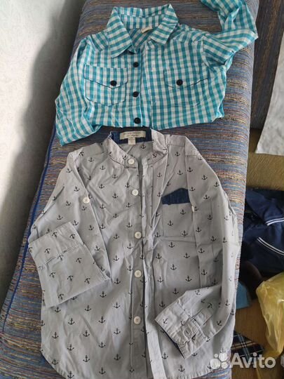 Рубашки, брюки х/б новые 4-6 л