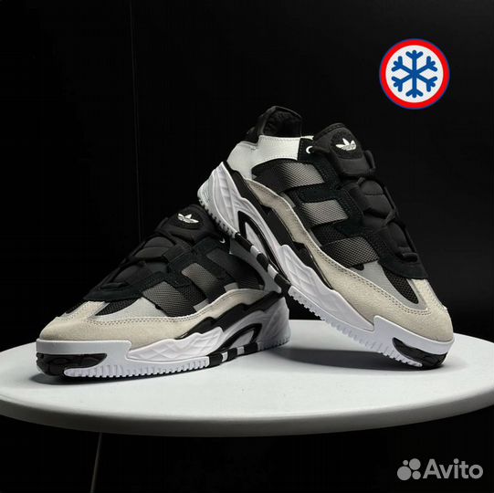 Кроссовки зимние Adidas Niteball black and white